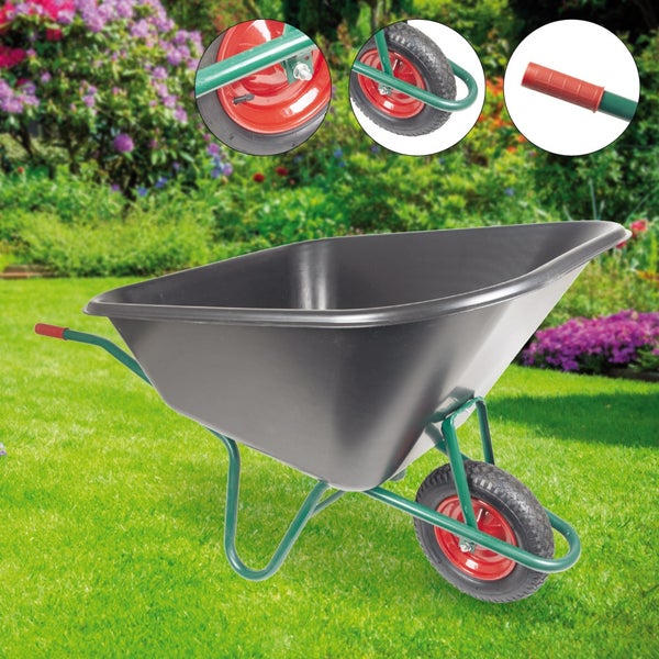 Schubkarre BPA BIG1 – Großmuldenkarre 240L, PP-Mulde, Stahlfelge, Luftbereifung