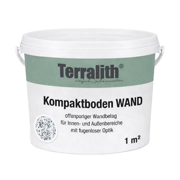 Terralith Kompaktboden WAND, offenporiger Wandbelag für Innen- und Außenbereiche für 1 Quadratmeter.