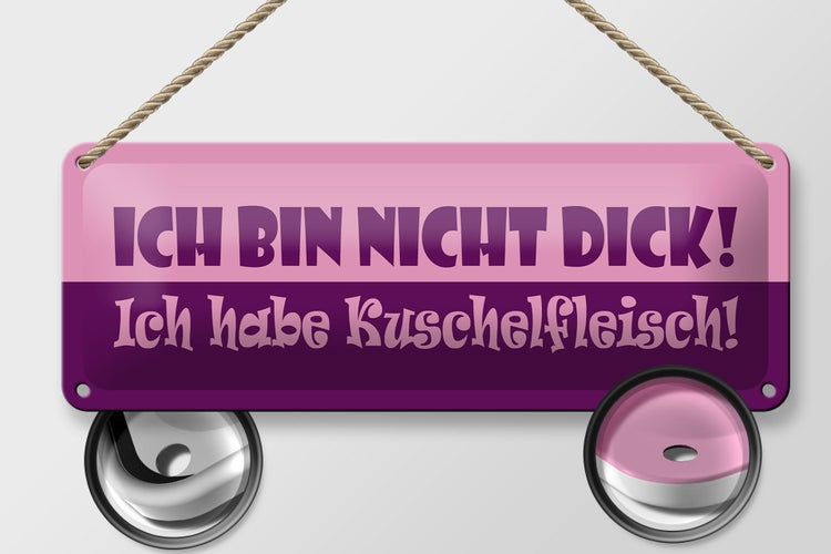 Blechschild Spruch 27x10cm Ich habe Kuschelfleisch Dekoration