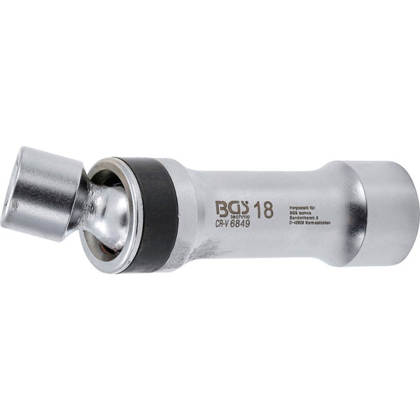 BGS Zündkerzen-Gelenkeinsatz Zwölfkant mit Haltefeder Antrieb Innenvierkant 10 mm (3/8) SW 18 mm - 6849