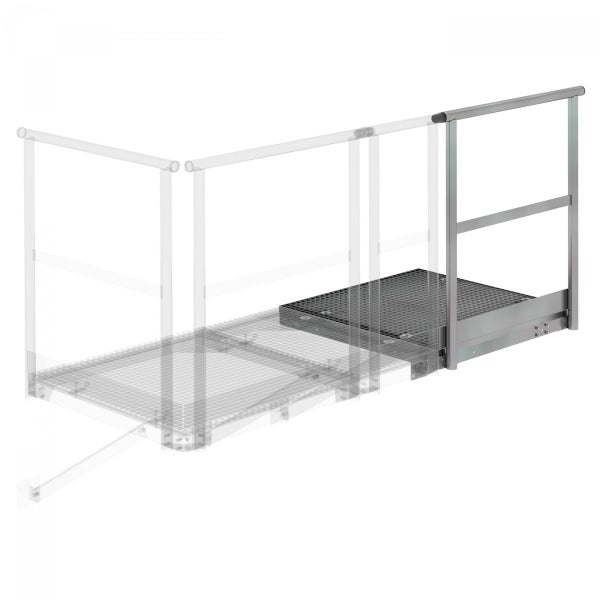 Zugbrücke aus Metall mit Geländer