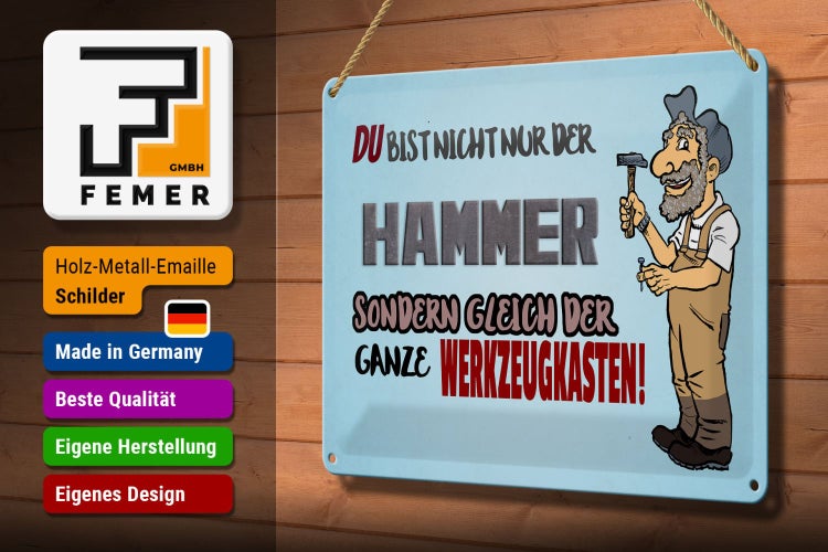 Blechschild Spruch 30x20cm du Bist nicht nur der Hammer
