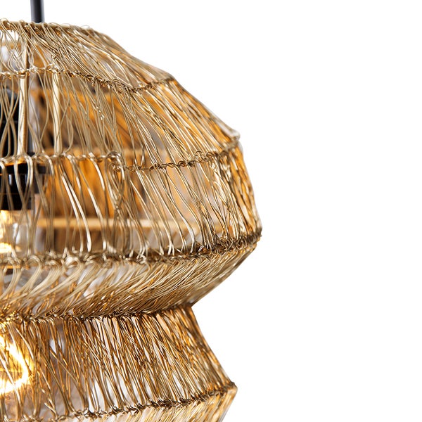 Orientalische Wandleuchte Schwarz mit Gold - Vadi