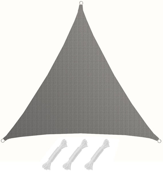 AMANKA UV Sonnensegel - 5x5x5 m HDPE Dreieck - Sonnenschutz Plane Überdachung Balkon Garten Grau