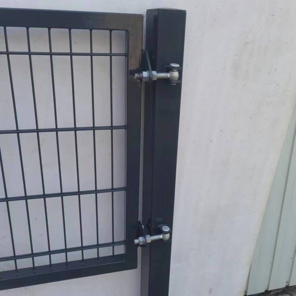 GEWA Eingangstor Classic zweiflügelig 4m breit 1,8m hoch Doppelstabmattentor in RAL7016 anthrazit inkl. Pfosten und Zubehör mit 60x60mm Pfosten