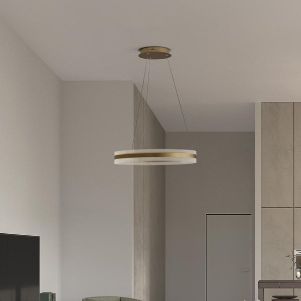 LED Pendelleuchte Agos in Gold 75W 2947lm