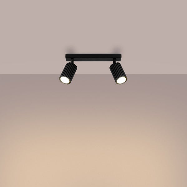 Schwarze Doppelstrahler Deckenleuchte