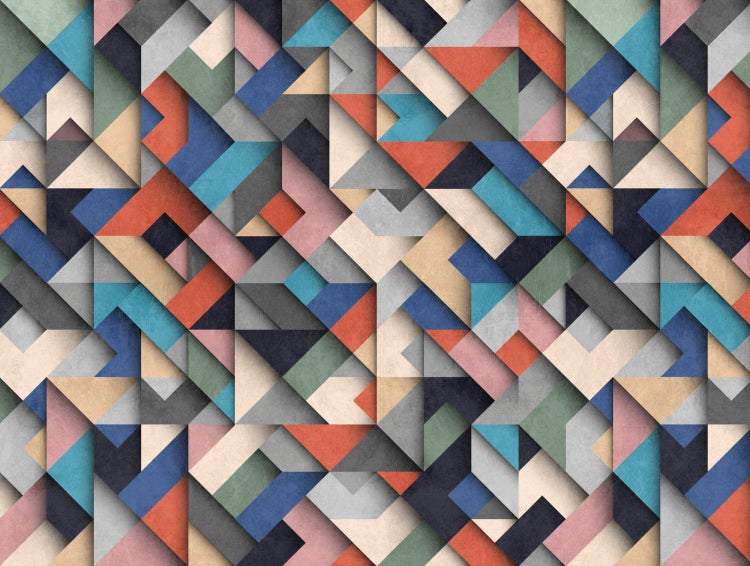 Geometrisches Muster mit Dreiecken und Rechtecken