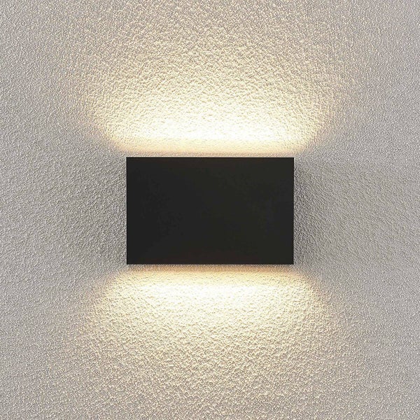 Lindby LED Wandleuchte außen Jarte (Modern) in Schwarz (1 flammig, ) - Außenwandleuchten Wandlampe Led Außenlampe Outdoor für Außenwand/Hauswand Haus Terrasse &