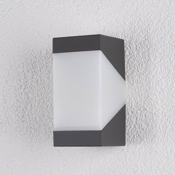 Lucande Wandleuchte außen Kiran (spritzwassergeschützt (Modern) in Schwarz aus Aluminium (1 flammig, E27) - Außenwandleuchten Wandlampe Led Außenlampe Outdoor für Außenwand/Hauswand