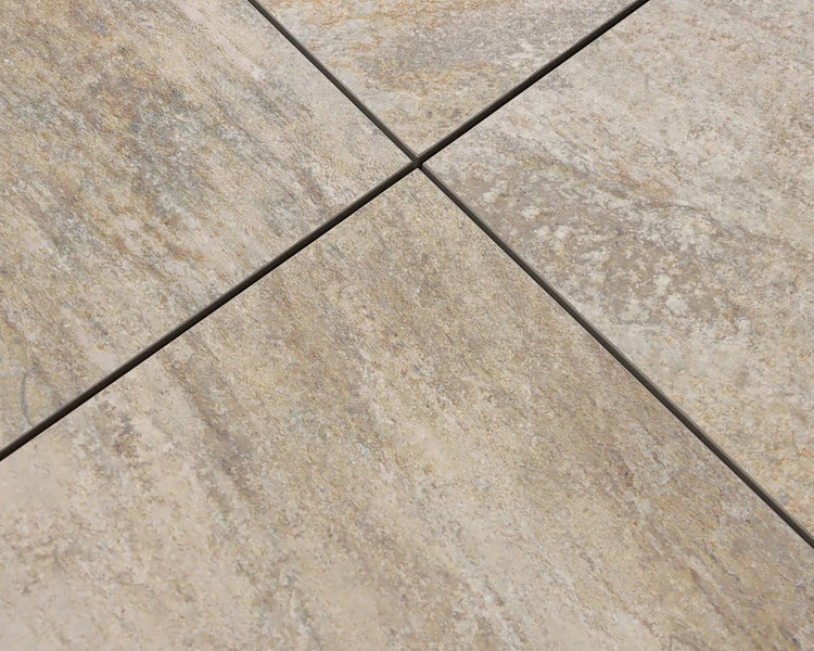Wohnrausch Keramik Poolumrandung Beckenrandstein SLATE GREY, 60 x 30 x 3 cm, 1 Rundkante, Schieferoptik, beige-grau