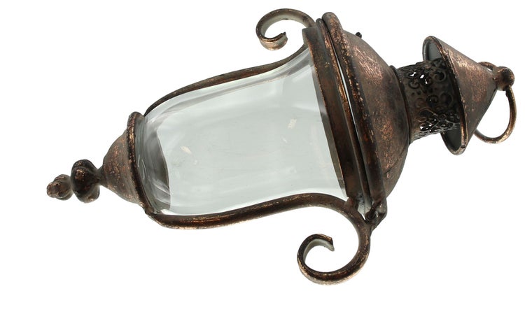 FRANK FLECHTWAREN | Wandlaterne Shabby-Grey, METALL, Laterne 20 x 13 x 30 cm, GH 35 cm, Glas Ø 10 x 13 cm, passend für Kerzen max. Ø 6 cm, ohne Kerze
