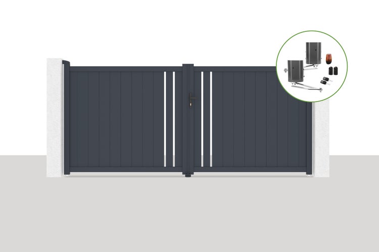 Elektrisches Flügeltor 3,5x1,6m GIONA + BUNKER B500 Motorisierung