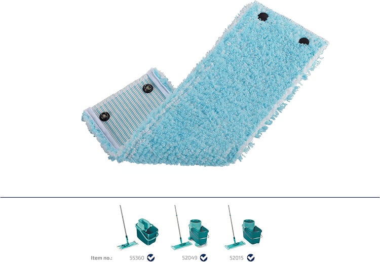 Leifheit 2er Set Wischbezug Clean Twist XL super soft 42 cm für sensible Böden, Ersatzbezug mit Spezialfasern, Wischer Ersatzbezug für minimale Wasseraufnahme, ideal für Parkett, Laminat und Kork