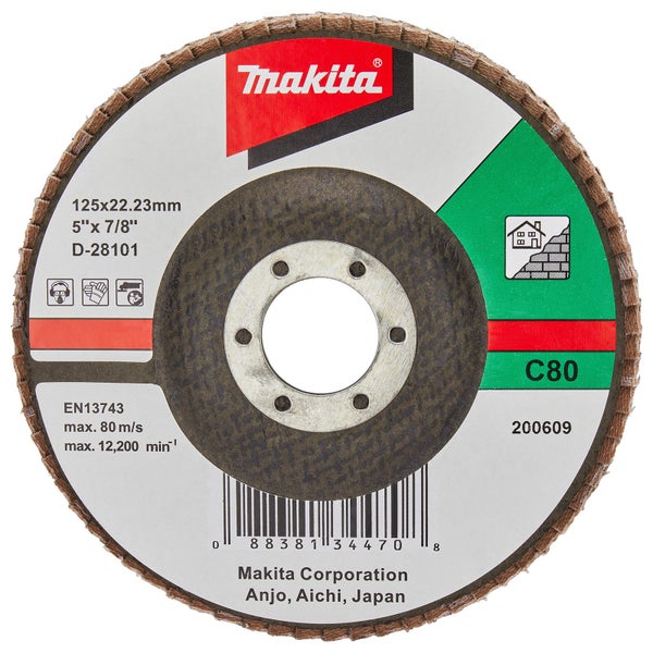 Makita Fächerschleifscheibe 125 mm C80F - D-28101