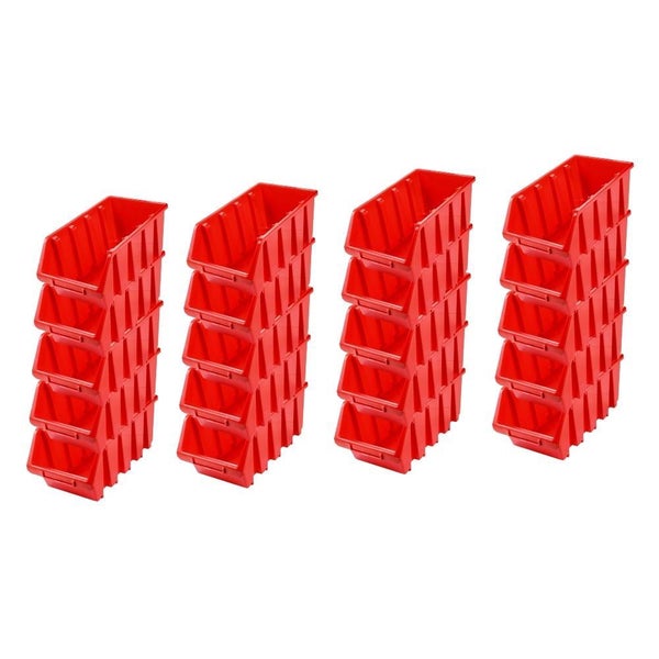 PROREGAL SuperSparSet 20x Sichtlagerbox 4 HxBxT 15,5 x 20,4 x 34 cm Polypropylen Rot