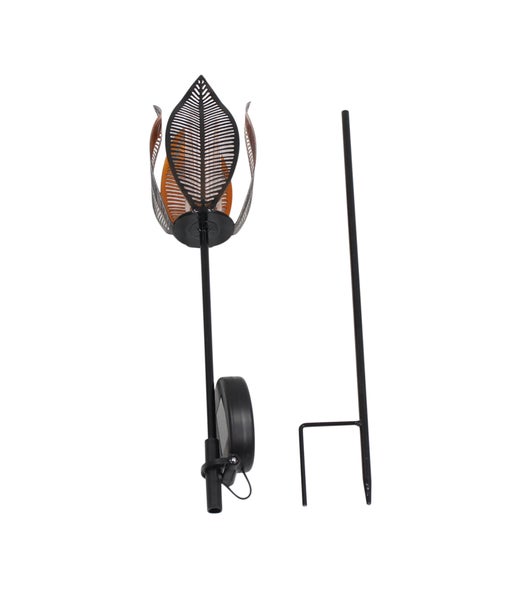 FRANK FLECHTWAREN|Solarstecker Blume, 11,5 x 11,5 x 84 cm, METALL, KUNSTSTOFF