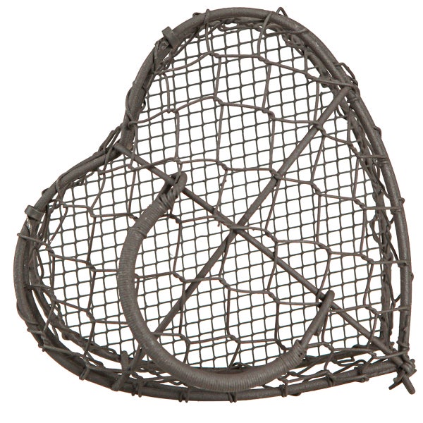 Herzförmiger Drahtkorb