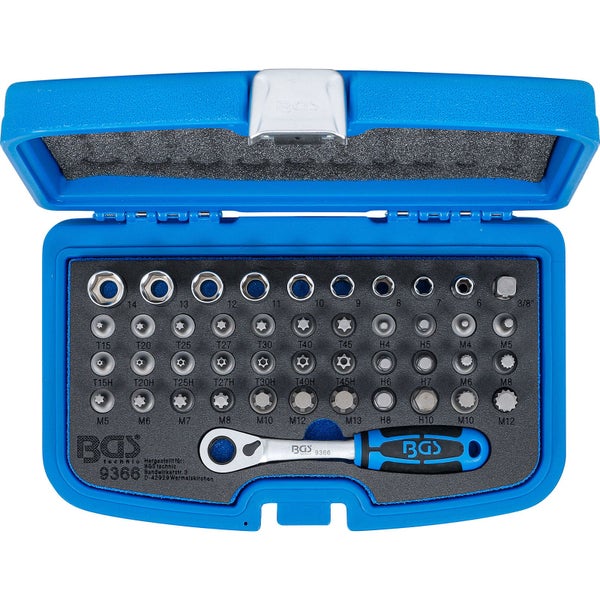 BGS technic Steckschlüssel-Satz mit Ratsche in blauem Gehäuse