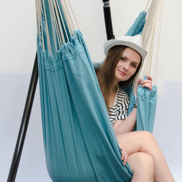 Hängesessel Relaxsessel 190x140cm bis 150kg in Pazifik Blau