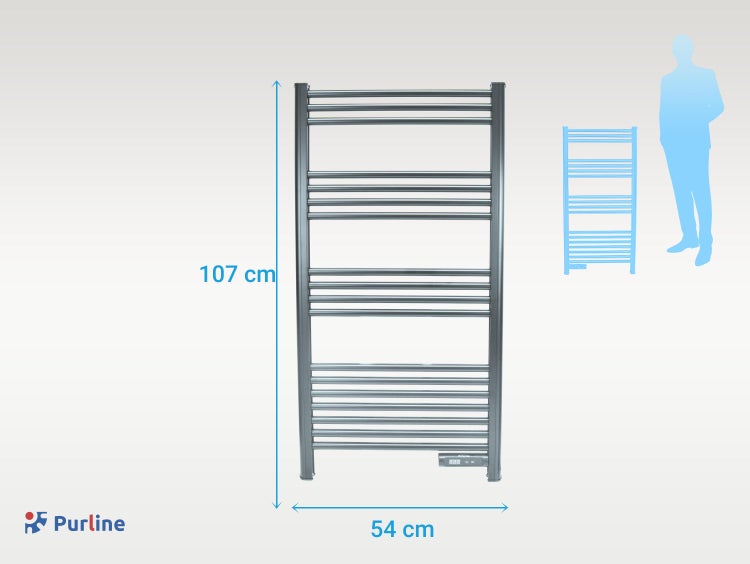 Handtuchwärmer mit den Maßen 107 mal 54 Zentimeter