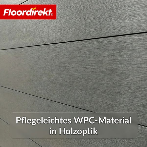 Floor direkt Logo. WPC Terrassendielen in Holzoptik