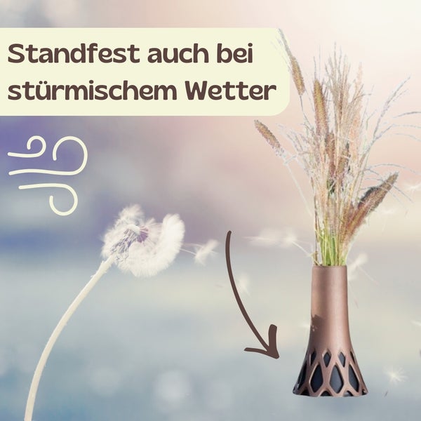 Blumen in einer Vase, die auch bei stürmischem Wetter standhaft bleiben.