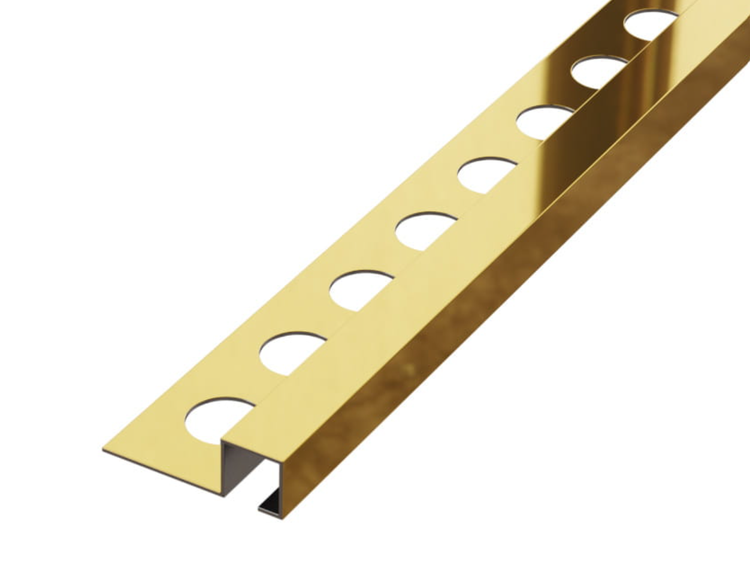 Fliesenprofil aus Metall mit Löchern