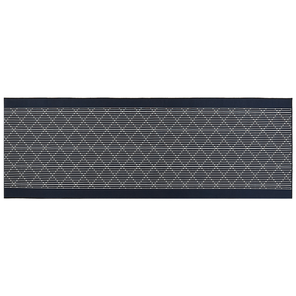 Teppich marineblau 70 x 200 cm geometrisches Muster Kurzflor CHARVAD