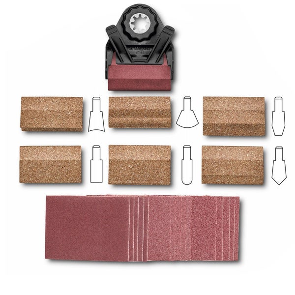 Speedmax Schleifmittel-Set mit Schleifklotz, Schleifpads und Schleifpapier