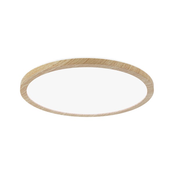 LED Panel Atria Shine Backlight IP44 rund 293mm 16W 1600lm 4000K Holzoptik