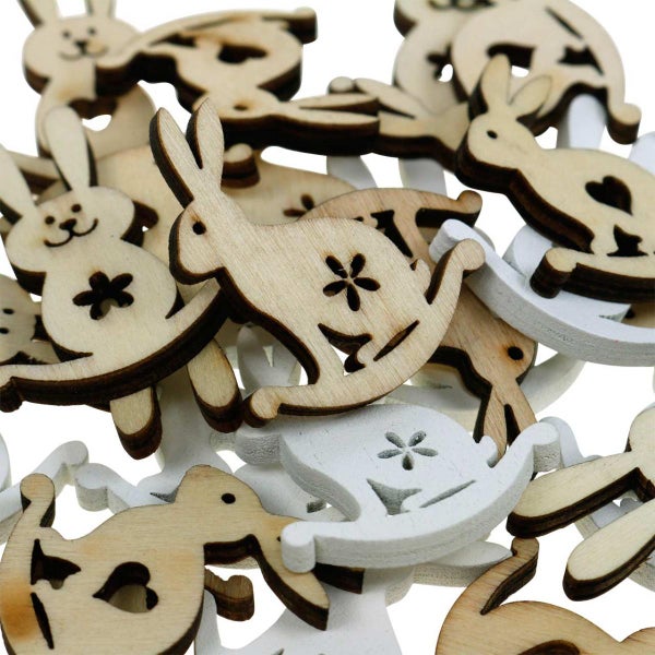 Dekorative Holzhasen zum Basteln und Dekorieren
