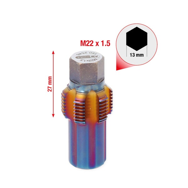 KS TOOLS Gewindeschneider mit Führungsbolzen für Partikelfiltersensoren M22 x 1,5 - 150.2546