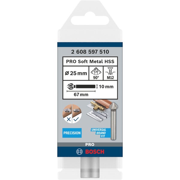 Bosch Metallbohrer Pro Soft Metal HSS mit 25 Millimeter Durchmesser im Paket