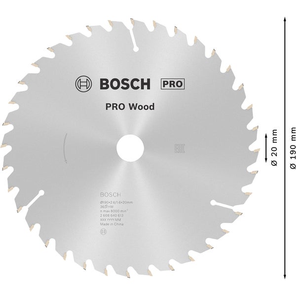 Bosch Pro Holzsägeblatt mit 190 Millimeter Durchmesser