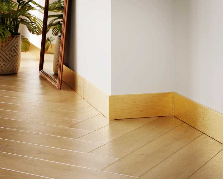 Szene mit Sockelleisten und Holzboden im Innenraum