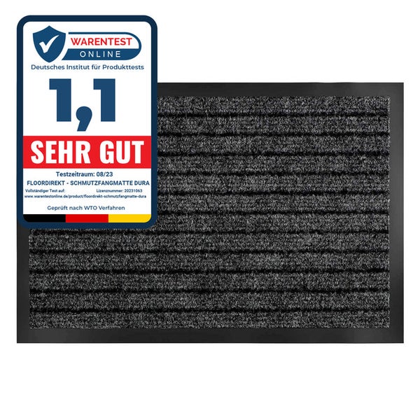 FLOORDIREKT Schmutzfangmatte Dura - Türmatte Für Innen & Außen - Anthrazit - 150 x 180 cm