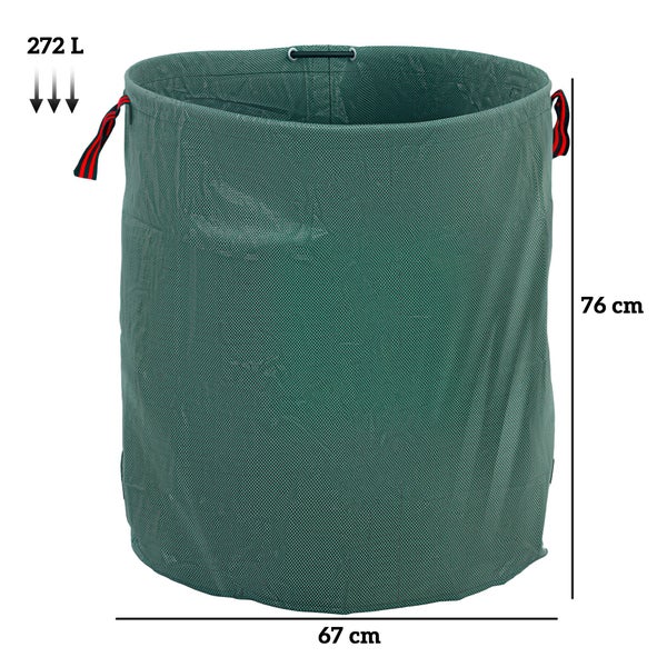 Outsunny Gartensack 3x272L wasserdicht Gartenabfallsack mit Griffe, stabil Laubsack, selbststehend Gartensäcke mit UV Schutz, wiederverwendbare Gartenabfallsäcke für Gartenabfälle Grünschnitt