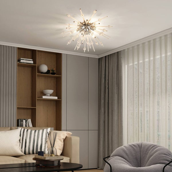 Lucande Deckenlampe Kirai (Design, Modern) in Chrom aus Metall (6 flammig G9) - Design Deckenleuchte Lampe Wohnzimmerleuchte