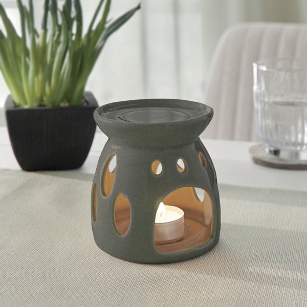 FRANK FLECHTWAREN|Duftstövchen Retro, 9 x 9 x 9,5 cm, PORZELLAN