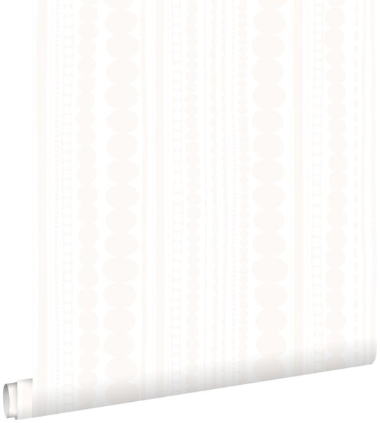 ESTAhome Tapete Perlen Weiß und Silber - 53 cm x 10.05 m - 138836