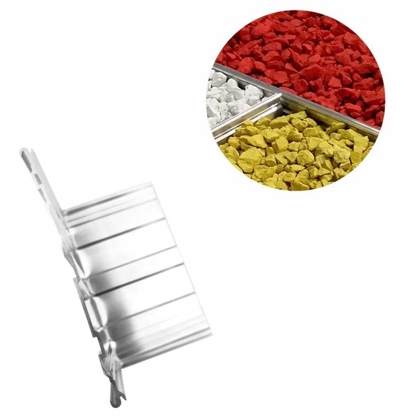 Metall-Trennschiene für Kies- oder Splittbeete zur sauberen Kantenabgrenzung im Garten.