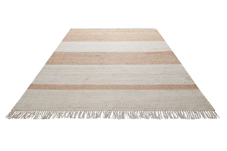Handwebteppich Creme Beige Cognac aus Naturfaser Vante Green Looop 200x290 cm