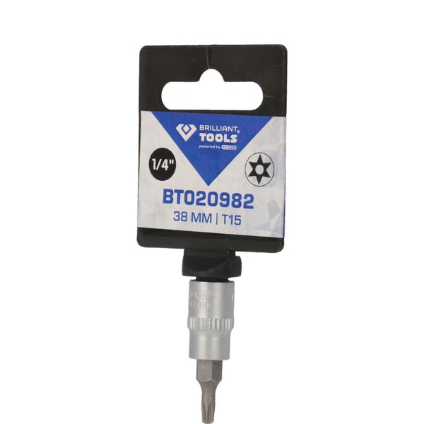 BRILLIANT TOOLS 1/4 Torx-Bit-Stecknuss mit Stirnlochbohrung TB15 - BT020982