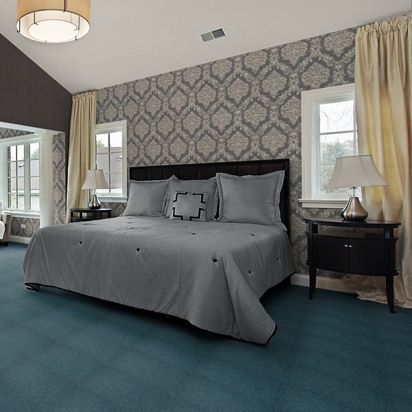 Auslegware Teppichboden in Türkis Blau mit Textilvlies Rücken Velours Teppich Meterware 500 cm Breite (Meterware)
