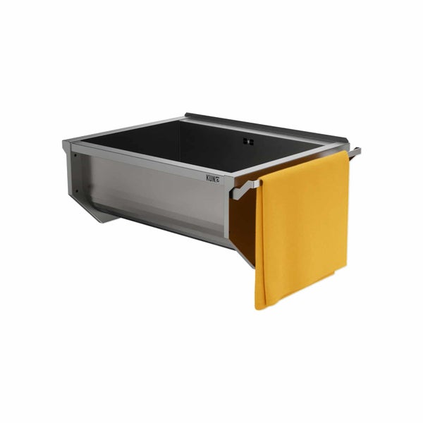 Küng Edelstahl Grillmodul mit Handtuchhalter und gelbem Handtuch