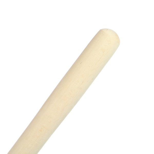 Abgerundetes Ende eines Holzstiels für Werkzeuge.