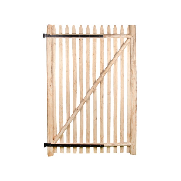 Holztor mit Beschlägen