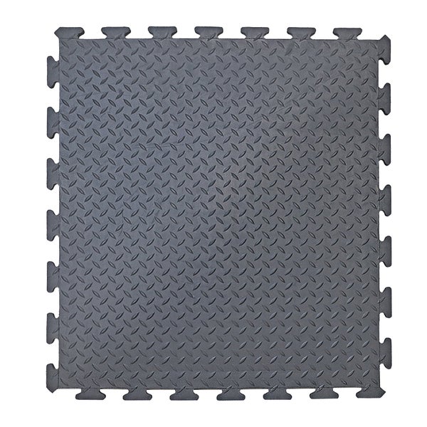 PROREGAL Anti-Ermüdungs-Gummifliese Zentralstück | BxL 80x70cm | Stärke 1,2cm | Schwarz | Anti-Rutsch, Matte, Bodenschutz