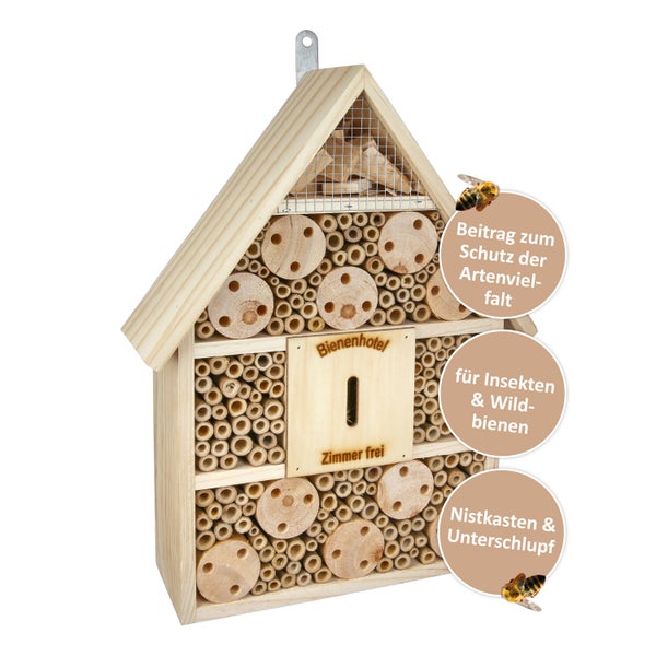 Insektenhotel CULT at home Schmetterlingshaus Höhe 38cm Breite 28,5cm braun aus Holz